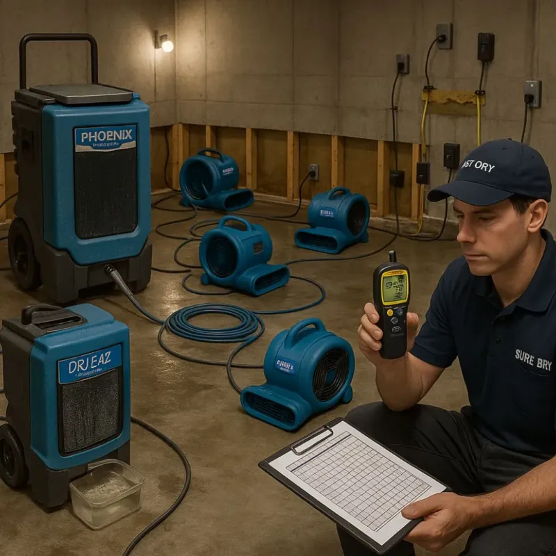 Structural Drying and Dehumidification process in Greenbrier, AR